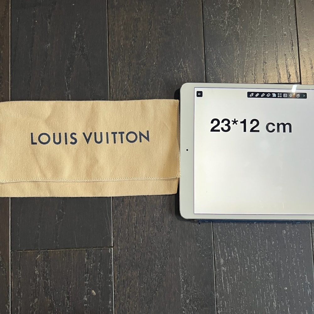 Louis Vuitton logo beige dust bag storage decoration for wallets and bag 23/12cm